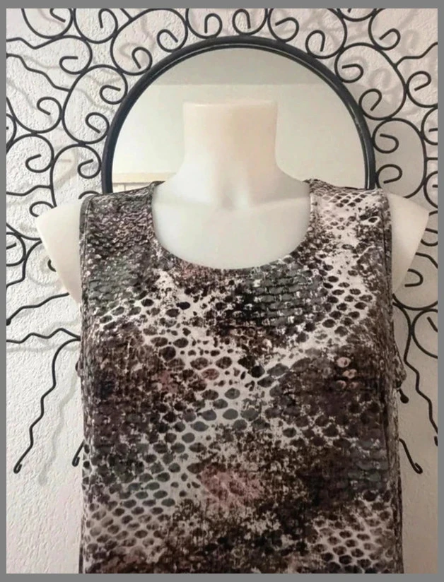 Snake & Reptile Print Tank Top Fluid – Ultra-Stretch Material – Size 42 (XL) – photo 2